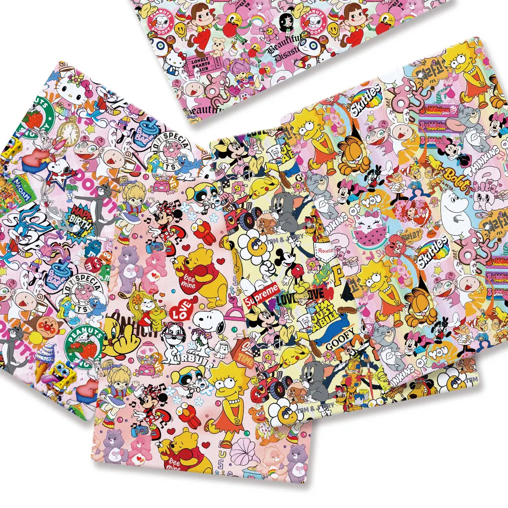 Baby Clothing Material - Polyester cotton Cartoon Fabric 140*50cm Handmade