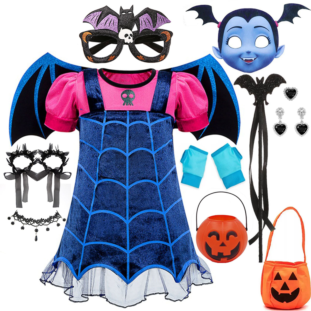 Baby Clothing Europe - 2026 Girl Halloween Vestidos Cosplay Vampira