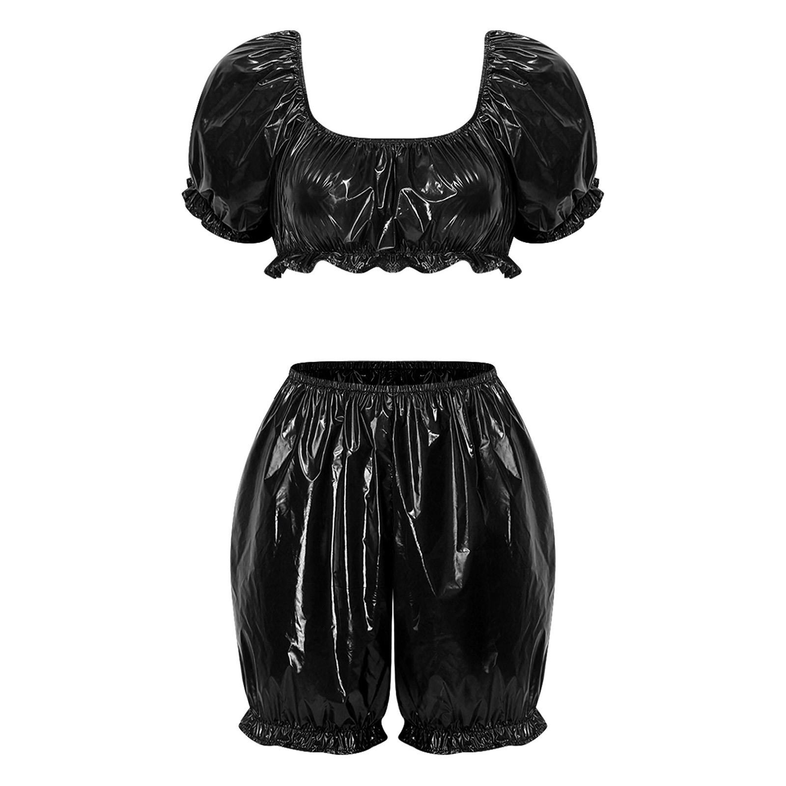 Summer Short Set - Womens Wet Look PU Leather Clubwear