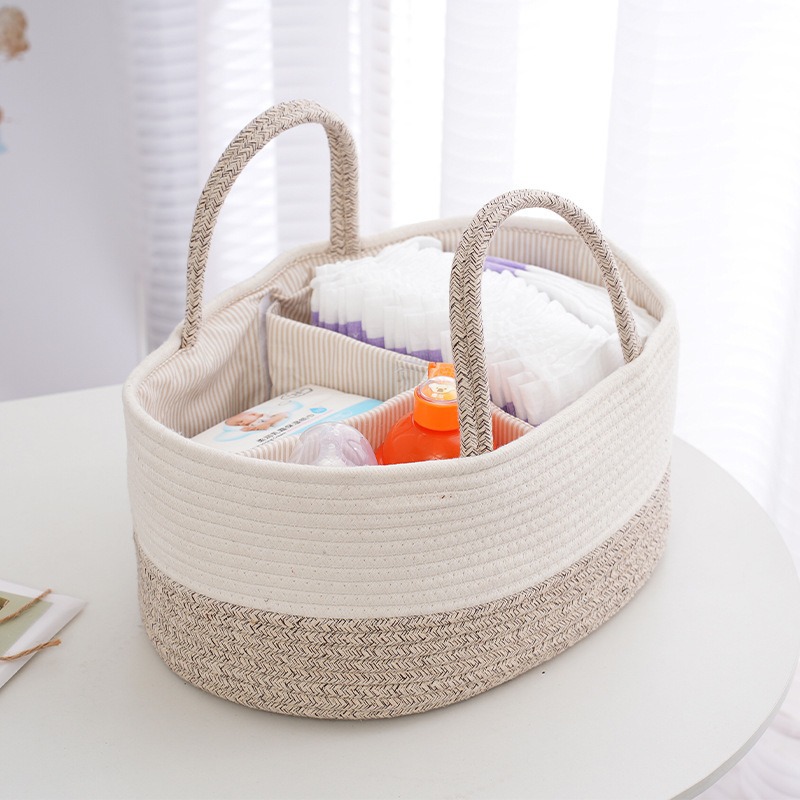 Baby Clothing Material - Foldable Diaper Caddy Organize Cotton Rope