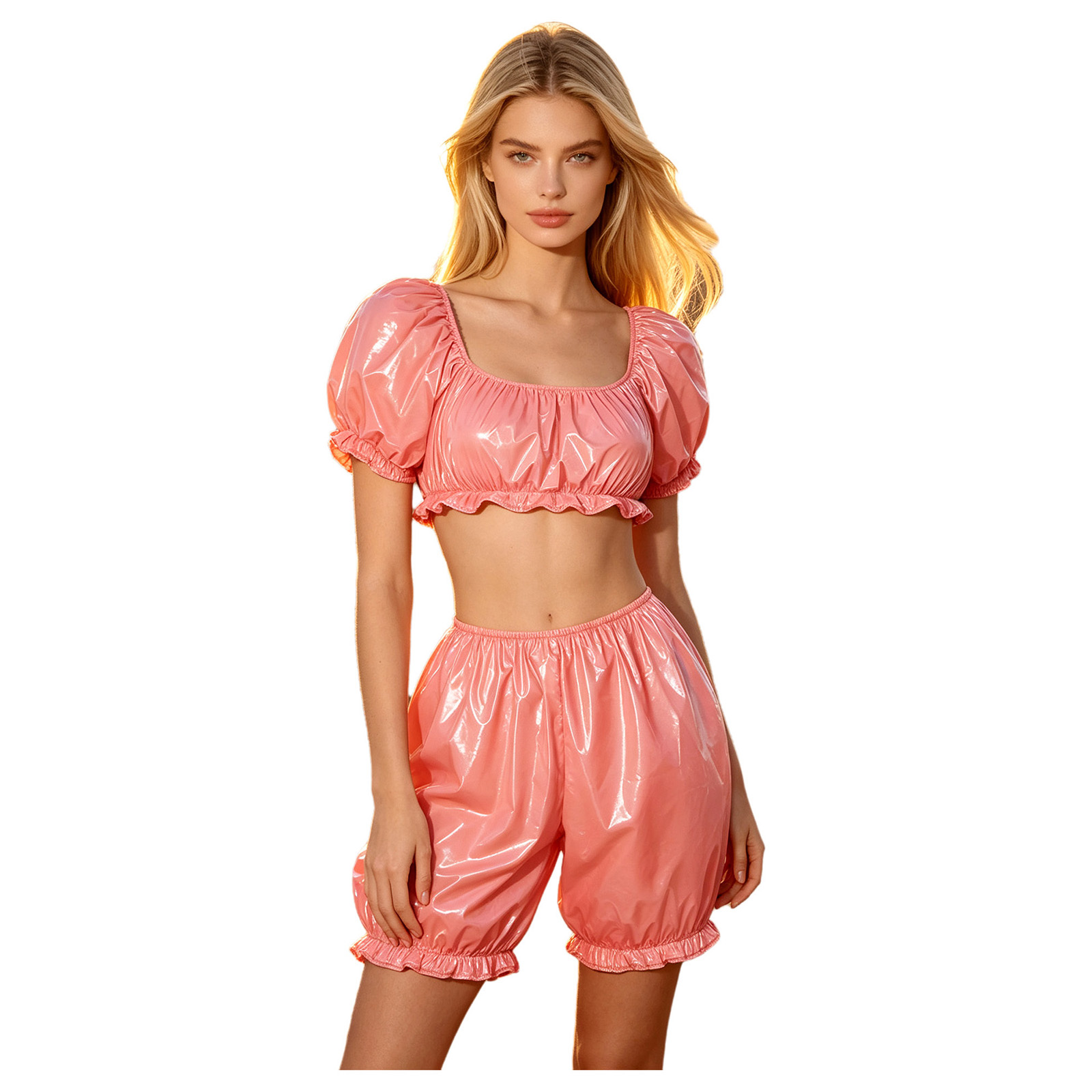 Womens Wet Look PU Leather Clu - đánh giá và giá Summer Short Set